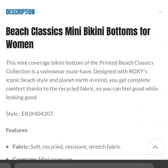 NWT!! ROXY - PRINTED BEACH CLASSICS MINI BIKINI BOTTOMS - Size XXL/16 - Picture 5 of 11